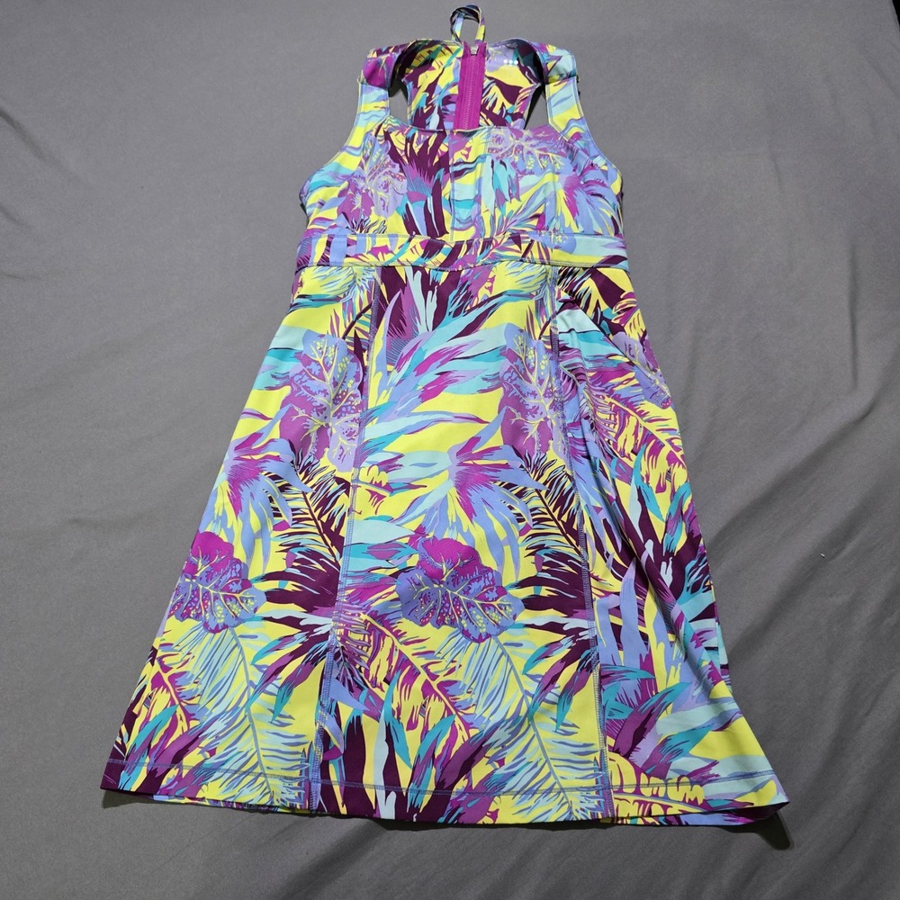Title Nine Nimblene Dress Womens 8 Multi Color Tropical Floral Active Racerback
